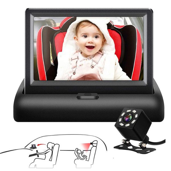 

baby car rearview mirror lcd display monitor child kid infant safety back seat view interior accessories other