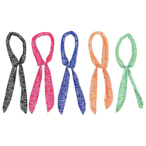 

cycling caps & masks 1 set 5pcs cooling neck wraps portable summer scarves (assorted color), Black