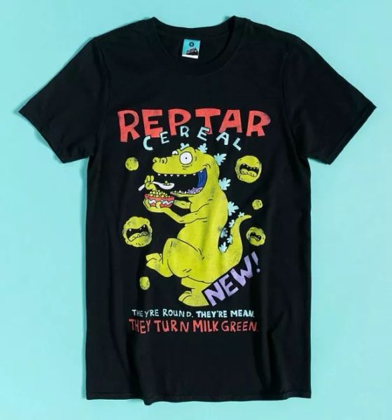 

official rugrats reptar cereal black t-shirt, White;black