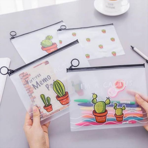 

cute cactus transparent travel cosmetic bag women make up case waterproof makeup beauty wash organizer toiletry storage kit box