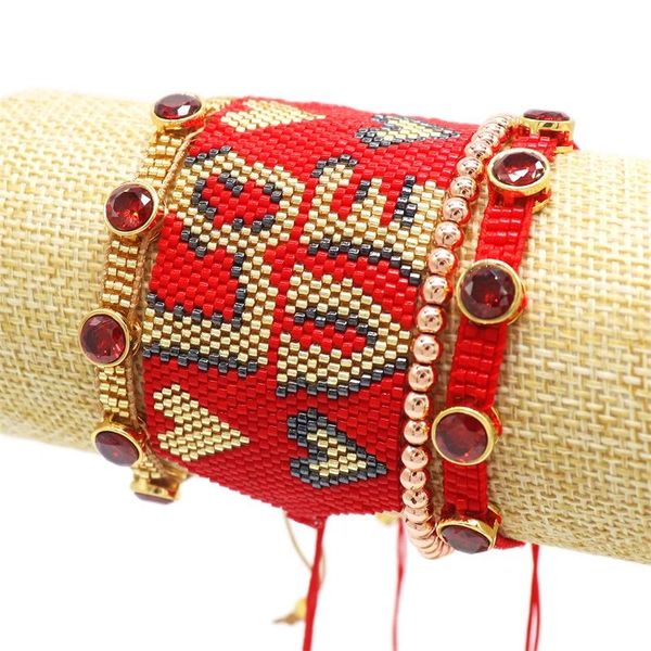 

colored zircon bracelets for women summer beach miyuki pulseras set mujer moda handmade woven jewelry friendship gifts charm, Golden;silver