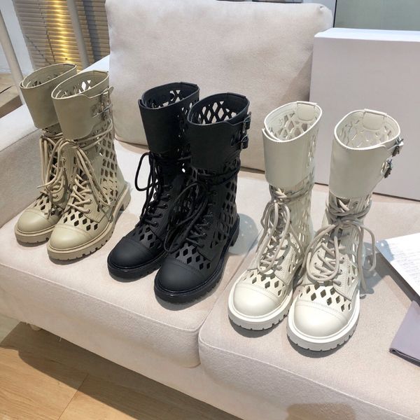 

d-trap calf hair combat boots in white matte genuine leather cutout lace-up shoes women luxury designers ankle boot low heel, Black
