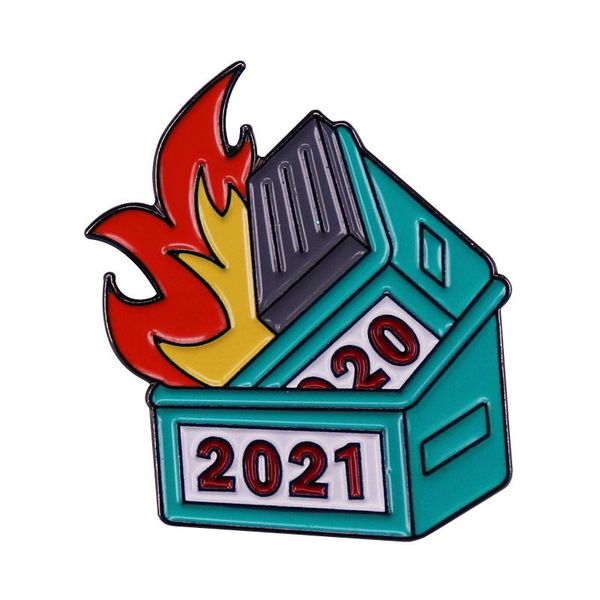 

pins, brooches pf476 dongmanli funny trash can enamel lapel pin badge pins hats clothes backpack decoration jewelry accessories friends gift, Gray