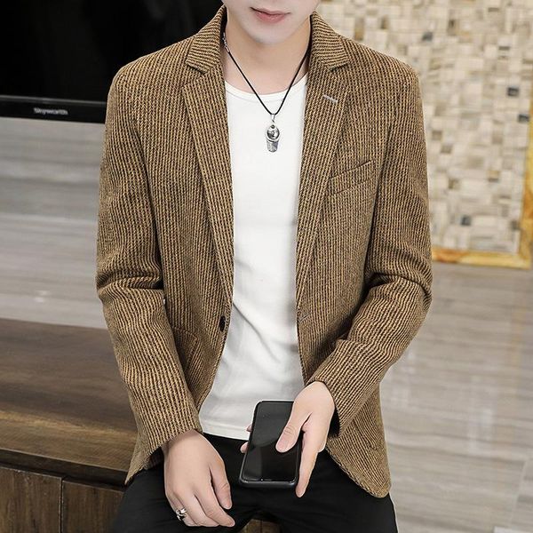 

men's suits & blazers 2022 autumn and winter vertical striped blazer youth casual fashion business, White;black