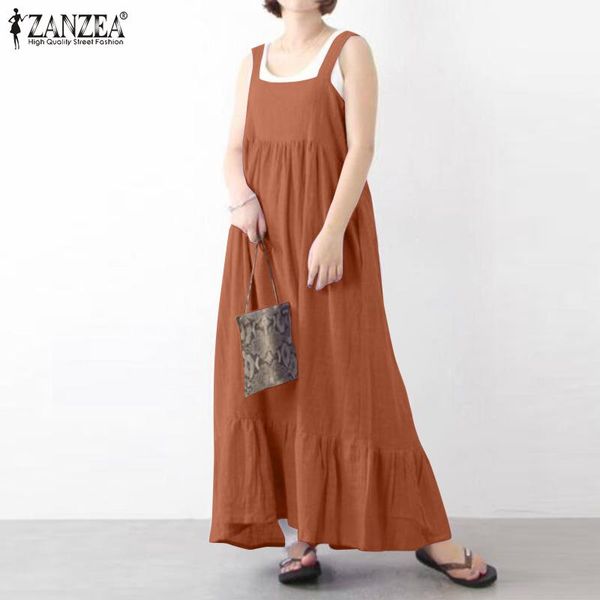 

vintage summer cotton linen overalls dress women sundress female solid flounce party vestido sarafans dresses plus size 7 casual, Black;gray