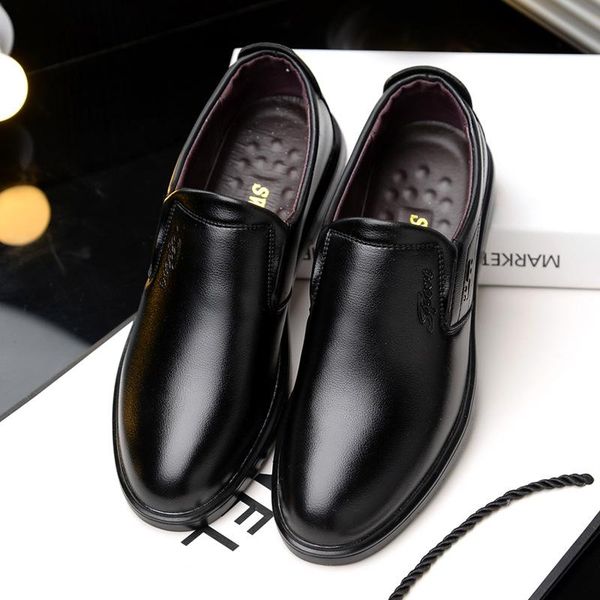

four seasons products men's business formal wear leather shoes work lazy foot casual british dress, Black