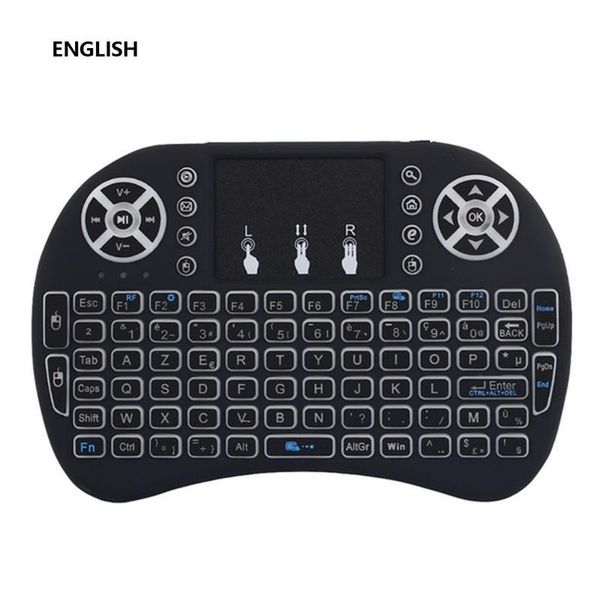 

keyboards i8 wireless keyboard mini portable 2.4ghz usb rechargable with touchpad rgb backlight for pc/mac/smart tvs/ps3/ps4