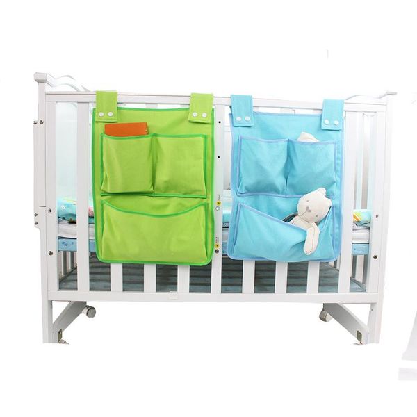

bedding sets 1pcs canvas bed hanging storage bag baby cotton crib organizer toy diaper pocket for set supplies