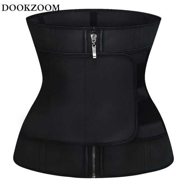 

waist trainer corset trimmer belt for women weight loss tummy control cincher shaper workout girdle slimming belly band 211220, Black;white