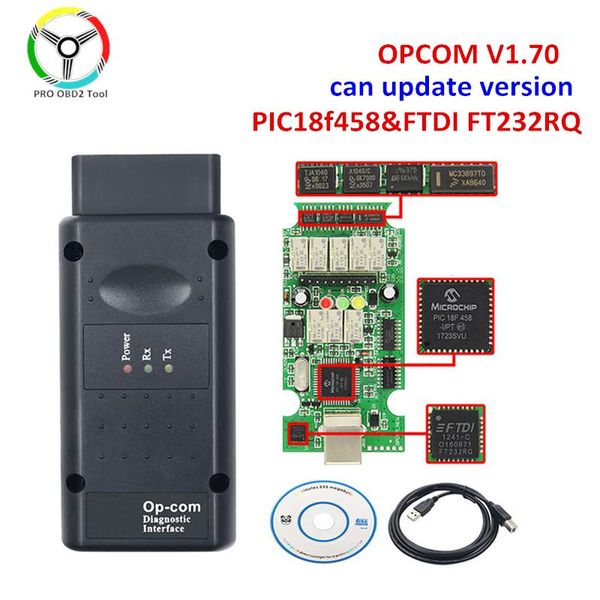 

code readers & scan tools update opcom v1.70 with pic18f458 ftdi chip for car diagnostic scanner flash firmware version v1.95