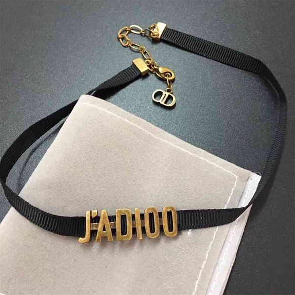 

70% off outlet online family 2021 satin black rope letter necklace