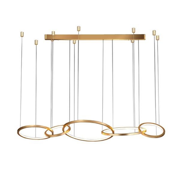 

chandeliers ring design modern led chandelier el lobby light ac110v 220v long dinning room fixtures