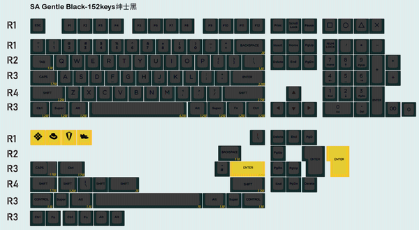 

keyboards winxin sa keycaps gentleman 153 key is suitable for most mechanical