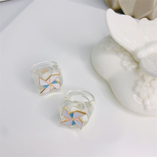 

10pcs 2021 alloy windmill s for women creative geometric resin female fashion jewelry ring 90s style, Silver