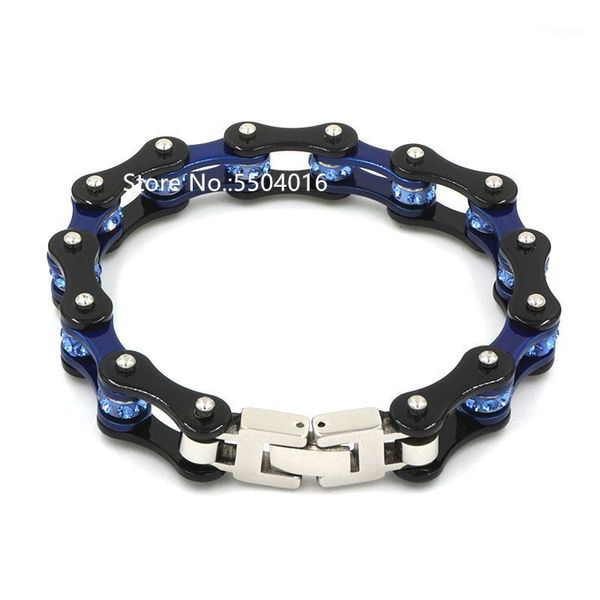 

9 color punk rock 316l stainless steel biker mens bracelet link chain motorcycle bike bicycle chain bracelets bangles jewelry1, Black