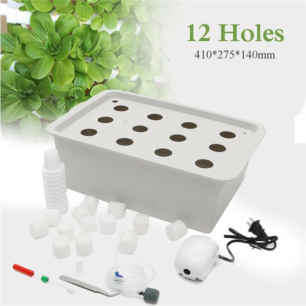 

planters & pots 12 holes plant site hydroponic garden system indoor cabinet box grow kit bubble nursery