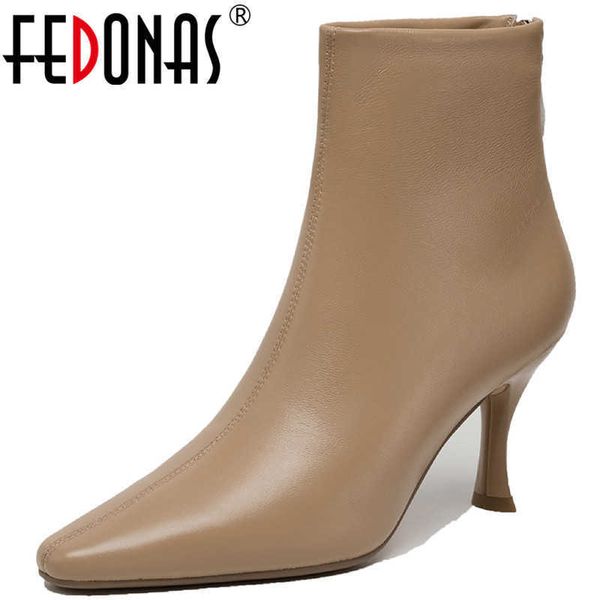 

pointed toe women's office boots back zipper fashion fall shoes winter woman party high heels ankle 210528, Black