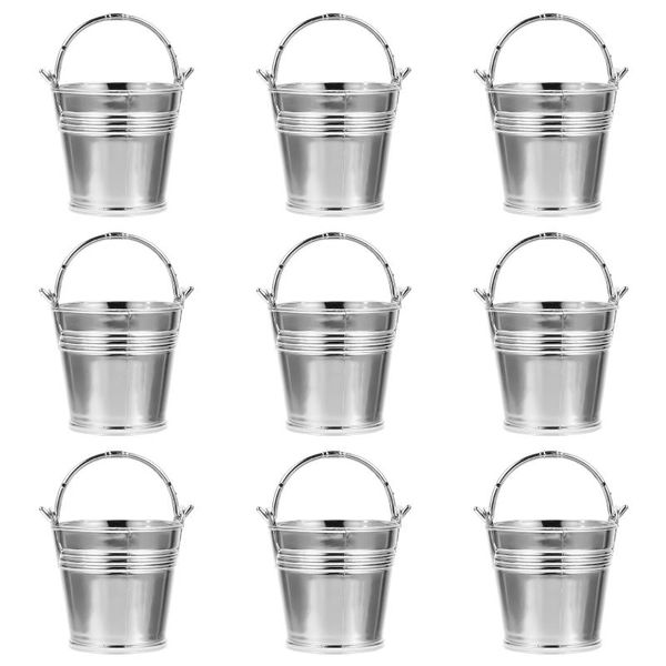 

buckets 10pcs snack cookie bucket handheld food storage restaurant silver