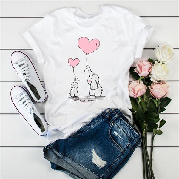 

and women elephant love mens cute cartoon print clothes ladies womens graphic female tumblr shirts, White;black