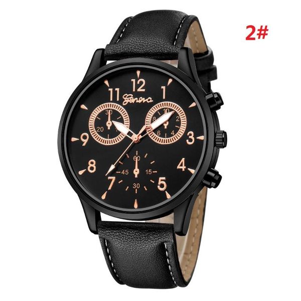 

wristwatches fashion relogio masculino leather band men's watch geneva brand men clock black casual sports watches gift, Slivery;brown