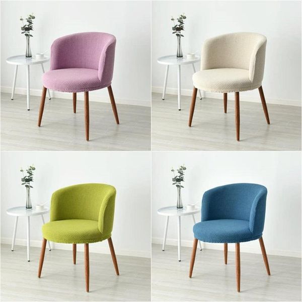 

1/2/6pc nordic curved dning chair integrated milk tea stool covers polar fleece fabric cover elastic cushion seat