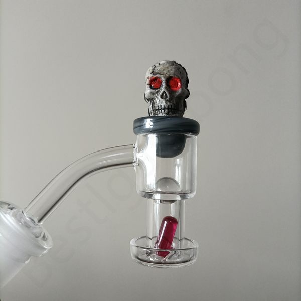 Quartz Banger Smoking Set 10mm 14mm Prego Masculino Domeless Terp Slurper Spining Inserir Ruby Pill Clear Pearl Bead Carb Cab para Dab Bon289k