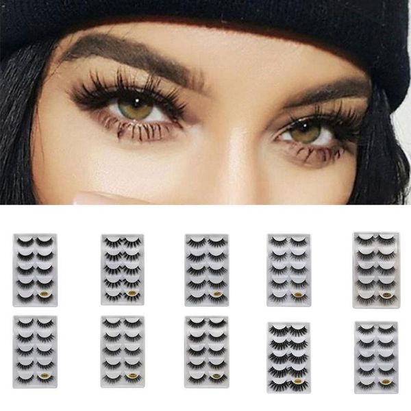 

false eyelashes 5 pairs 3d mink lashes natural dramatic fake beauty makeup eyelash extension silk cosmetics