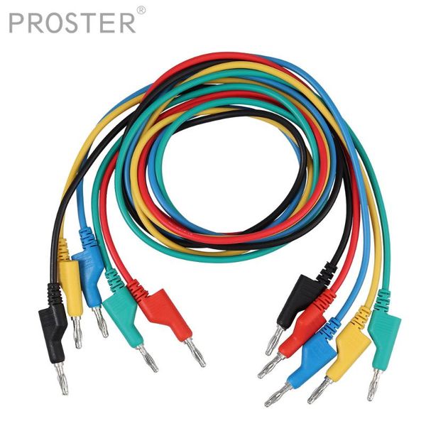

multimeters proster 5pcs banana to plug test lead set 4mm stackable for alligator clips electrical diy jumpers cable