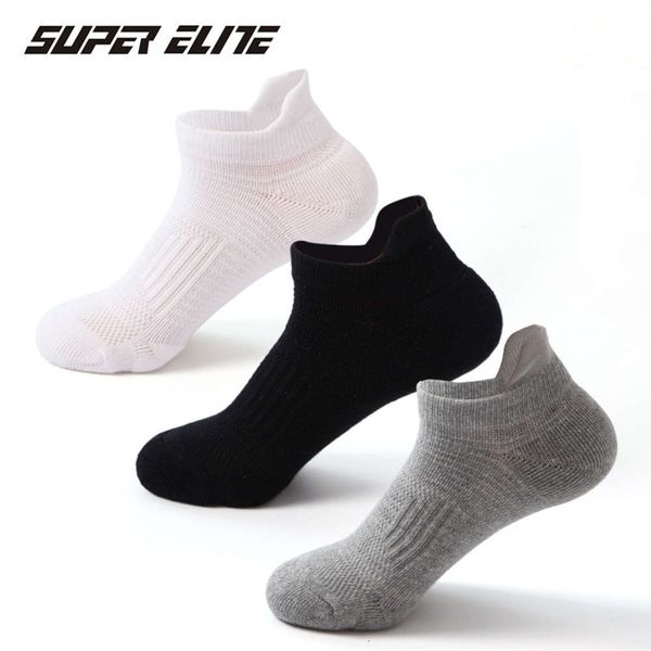 

men's boat socks running short tube towel bottom outdoor professional cotton, Black