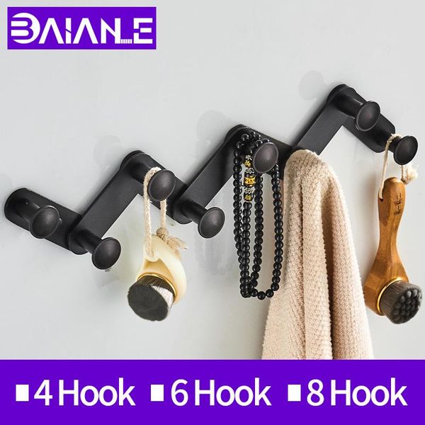

robe hooks baianle toilet coat hook black wall mount living room corridor multi purpose folding bedroom clothes