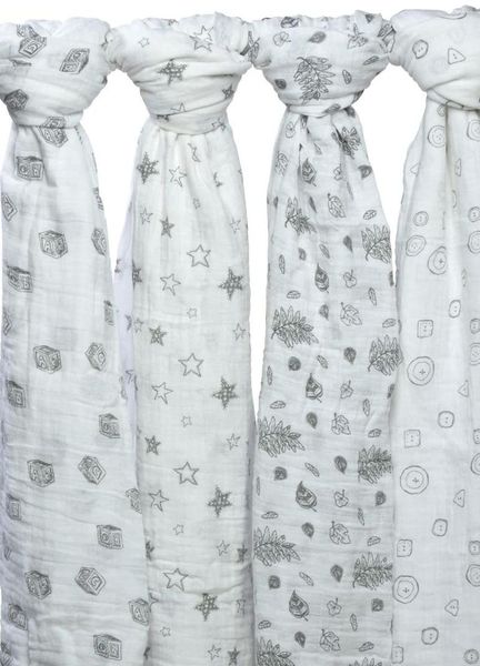 

muslin swaddle blankets - 4 pack softest natural 100% cotton receiving & swaddling