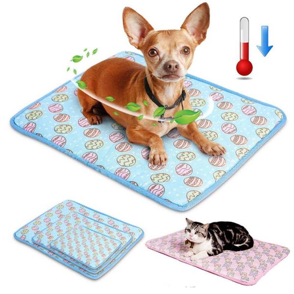 

kennels & pens pet summer cooling ice mats soft silk bed pad cat puppy breathable blanket for small medium large dogs accessories