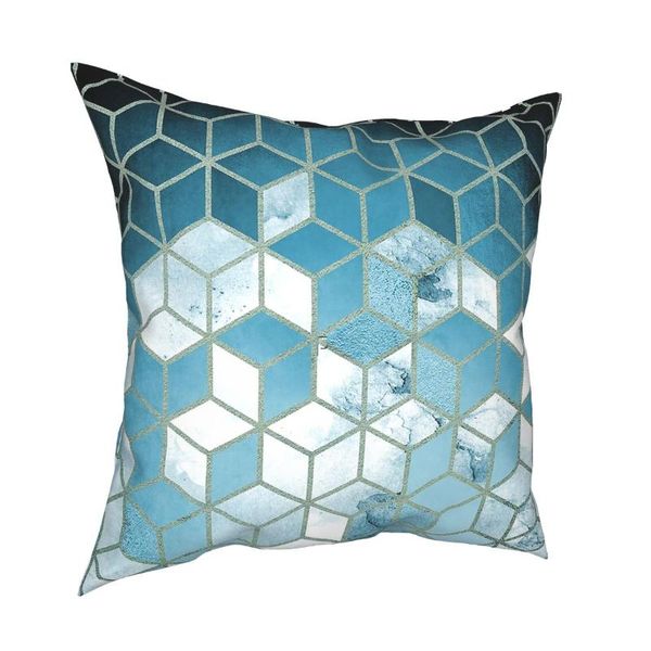 

cushion/decorative pillow shades of turquoise blue cubes case home decor cube gradient abstract cushions throw for sofa polyester unique