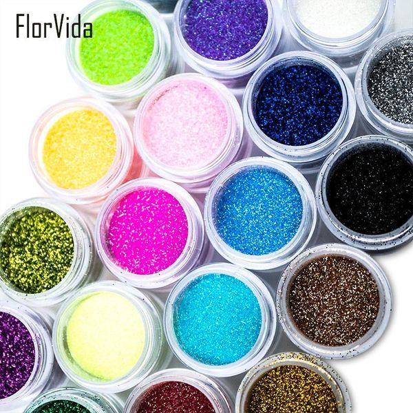 

florvida 10g nail art glitter dip powder 24 colors pigment for nails design masquerade sparkly glitter1, Silver;gold