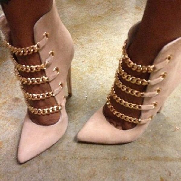 

dress shoes ashiofu handmade ladies high heel pumps chains-deco pointed-toe wedding party evening fashion court, Black