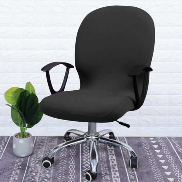 

chair covers swivel computer seat cover stretch remove office armchair slipcover black / purple gray polyester