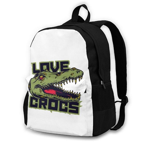 

backpack alligator backpacks polyester running teen print unusual bags