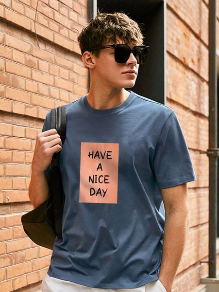 

men slogan graphic tee u7y1#, White;black