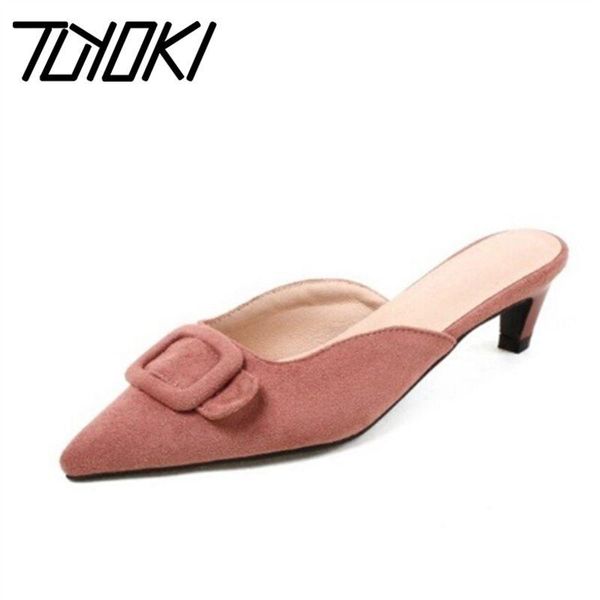 

tuyoki women sandals shoes design spike heels slippers fashion pointed toe footwear size 32-43, Black