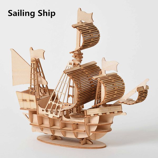 

3D Wooden Puzzle Ship Model Kit Toys Wooden Kit DIY Handmade Mechanical for Children Adult Kit Mechanical Game Assembl