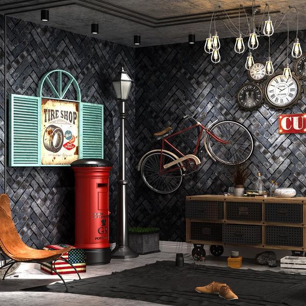 

wallpapers roll for hair salon barbershop restaurant clothing storevintage faux brick wallpaper pvc grind texture delicate 3d