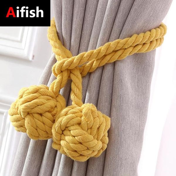 

other home decor 1 pair american style applies room hand-woven cotton string with hanging ball decoration decorative curtain accessories 5