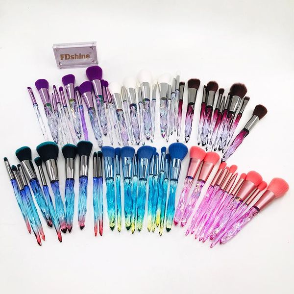 

makeup brushes 10pcs set crystal transparent diamond handle ecotools powder eyeshadow cosmetic tool