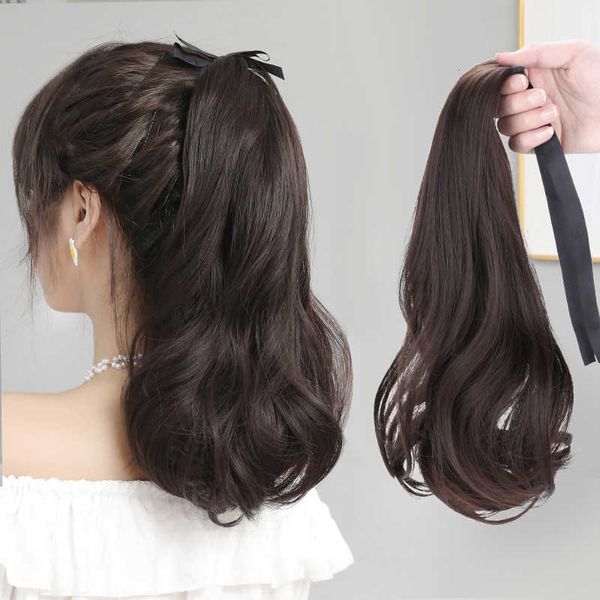 

wig strap wig female short high curly natural simulation hair tail fake tail, Black