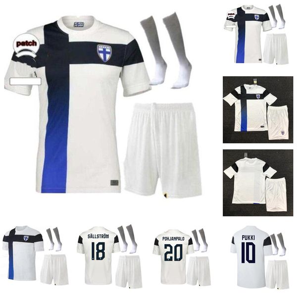 

kit 2021 2022 finland national team mens soccer jerseys pukki skrabb raitala jensen lod kamara finlandia home away football shirt uniforms h, Black;yellow
