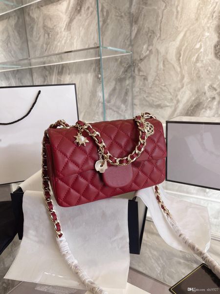 

classic fashion small sweet wind sheepskin leather bag brand designs women handbags with badge ang gold chain female flap