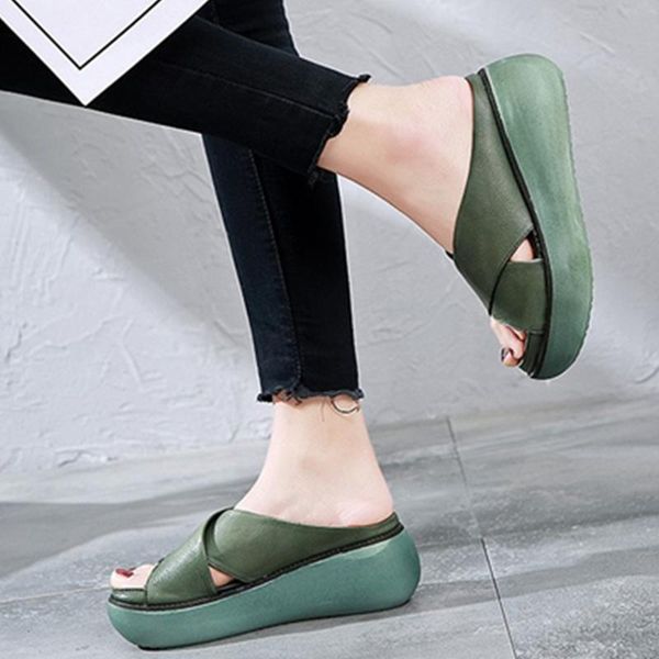 

slippers summer explosion models women sponge cake thick bottom non-slip comfortable skin-friendly large size shoes u24-50, Black