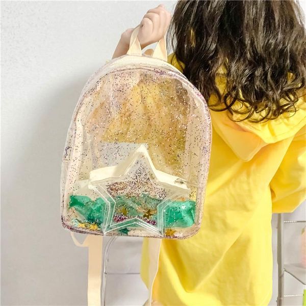 

summer transparent backpack kindergarten baby schoolbag children large capacity travel frosted