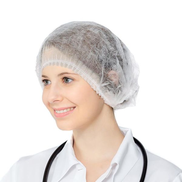 

100pcs 18-inch disposable non-woven fabric caps for shower bathing cooking