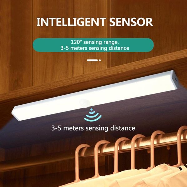 

human motion sensor under cabinet lights induction night closet wardrobe light usb rechargeable wall lamps